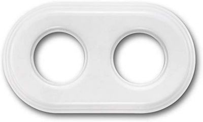 Plaque 2 postes Porcelaine blanche Garby Colonial 175x100x12mm