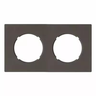 Plaque 2 postes Taupe mat - Collection DOM de Fontini (85802041)