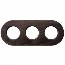 Plaque 3 postes, bois-chêne foncé (DSR 00-00-0-00-1-3-22)