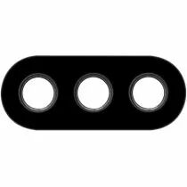 Plaque 3 postes, céramique-noir (DSR 00-00-0-00-1-3-02)