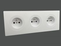 Plaque 3 postes Blanc mat - Collection DOM de Fontini (85803051)