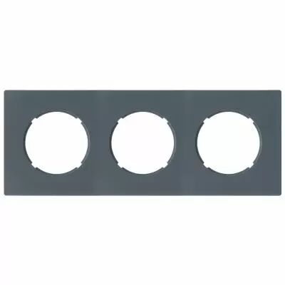 Plaque 3 postes Gris blue mat - Collection DOM de Fontini (85803061)