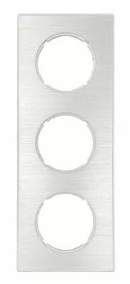 Plaque 3 postes M�tal aluminium bross� - Collection DOM de Fontini (85803121)
