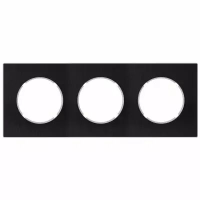 Plaque 3 postes M�tal anthracite bross� - Collection DOM de Fontini (85803111)