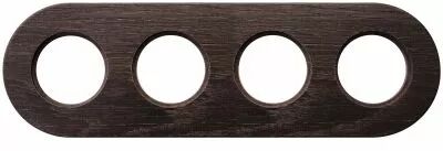 Plaque 4 postes, bois-ch�ne fonc� (DSR 00-00-0-00-1-4-22)