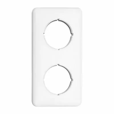 Plaque de finition double bakelite blanche hors tel-tv-rj45-enceintes-variateurs (176422)
