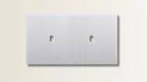 Plaque de finition double en aluminium brossé argent pour mécanismes à leviers - Font Barcelona 5.1, BRIDGE