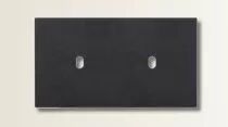 Plaque de finition double en aluminium brossé noir pour mécanismes à leviers - Font Barcelona 5.1, BRIDGE