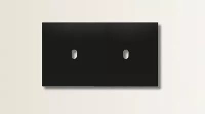 Plaque de finition double en aluminium peint noir pour m�canismes � leviers - Font Barcelona 5.1, BRIDGE
