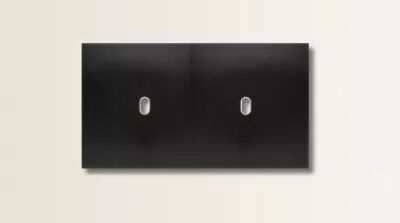 Plaque de finition double en fer patin� pour m�canismes � leviers - Font Barcelona 5.1, BRIDGE