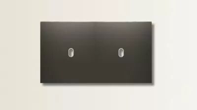 Plaque de finition double en fer vieilli pour m�canismes � leviers - Font Barcelona 5.1, BRIDGE