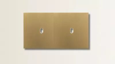 Plaque de finition double en laiton dor� satin� pour m�canismes � leviers - Font Barcelona 5.1, BRIDGE