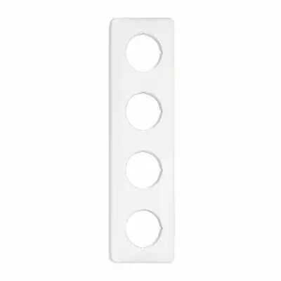 Plaque de finition quadruple bakelite blanche pour tel-tv-rj45-enceintes-variateurs (176424)