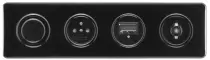 Plaque de finition quadruple bakelite noire (173091)