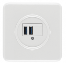 Plaque de finition simple bakelite/duroplaste blanche thpg119329 + usb dock thpg100877