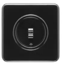 Plaque de finition simple bakelite noire thpg119328 + Interrupteur va-et-vient thpg173043