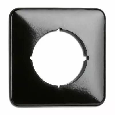 Plaque de finition simple bakelite noire tel-tv-rj45-enceintes-variateurs (119327)