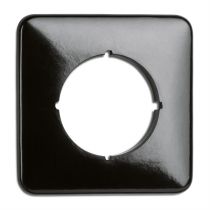 Plaque de finition simple bakelite noire tel-tv-rj45-enceintes-variateurs (119327)