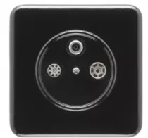 Plaque de finition simple bakelite noire thpg119327 + cable antenne thpg100723