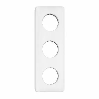 Plaque de finition triple bakelite blanche hors tel-tv-rj45-enceintes-variateurs (176423)
