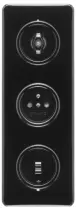 Plaque de finition triple bakelite noire (173065)
