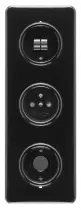 Plaque de finition triple bakelite noire (173065)