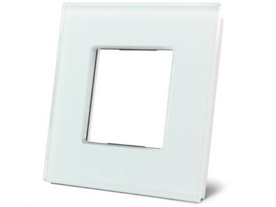 Plaque de recouvrement en verre pour bticino livinglight (blanc) (VMBGP1SW)