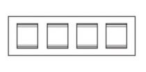 Plaque lux -  en technopolymère - 2+2+2+2 modules horizontal - blanc crème - chorus