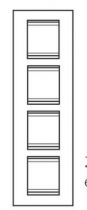 Plaque lux -  en technopolymère - 2+2+2+2 modules vertical - blanc crème - chorus