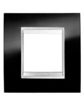 Plaque lux -  en technopolymère - 2+2 modules vertical entraxe 71mm - noir toner - chorus