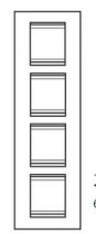 Plaque lux -  en technopolymère façon bois - 2+2+2+2 modules vertical - cerisier - chorus
