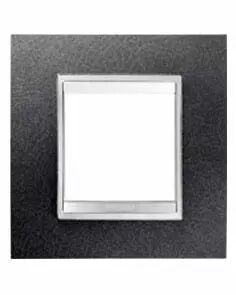 Plaque lux -  en technopolym�re fa�on cuir - 2+2+2 modules vertical - noir - chorus