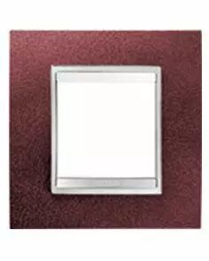 Plaque lux -  en technopolym�re fa�on cuir - 2+2 modules vertical entraxe 71mm - rubis - chorus