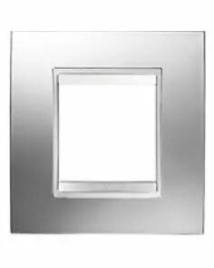 Plaque lux -  en technopolym�re m�tallis� - 2 modules - chrome - chorus