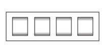 Plaque lux - en métal - 2+2+2+2 modules horizontal - fer oxydé - chorus