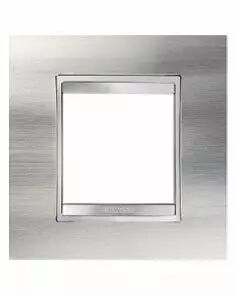Plaque lux - en m�tal - 2+2+2+2 modules vertical - inox bross� - chorus