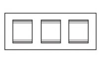 Plaque lux - en métal - 2+2+2 modules horizontal - aluminium noir - chorus