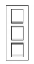 Plaque lux - en métal - 2+2+2 modules vertical - fer oxydé - chorus