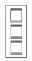 Plaque lux - en métal - 2+2+2 modules vertical - inox brossé - chorus