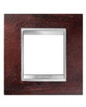Plaque lux - en métal - 2+2 modules vertical entraxe 71mm - fer oxydé - chorus