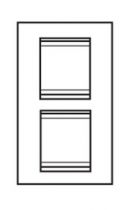 Plaque lux - en verre - 2+2 modules vertical entraxe 71mm - aigue-marine - chorus