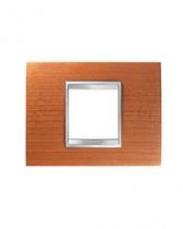 Plaque lux rectangulair  - bois - 2 modules - cerisier - chorus