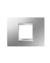 Plaque lux rectangulair  - en métal - 2 modules - inox brossé - chorus