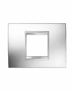 Plaque lux rectangulair  - en technopolym�re m�tallis� - 2 modules - chrome - chorus