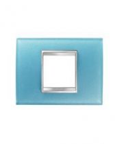 Plaque lux rectangulair  - en verre - 2 modules - aigue-marine - chorus