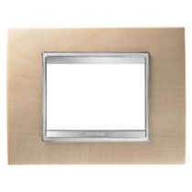 Plaque lux rectangulaire  - bois - 3 modules - érable - chorus