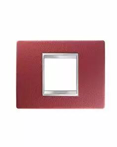 Plaque lux rectangulaire  - cuir - 2 modules - rubis - chorus