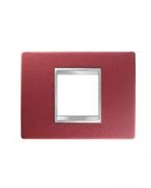 Plaque lux rectangulaire  - cuir - 2 modules - rubis - chorus