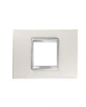 Plaque lux rectangulaire  - cuir - 4 modules - blanc - chorus