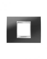 Plaque lux rectangulaire  - en technopolymère - 2 modules - noir toner - chorus